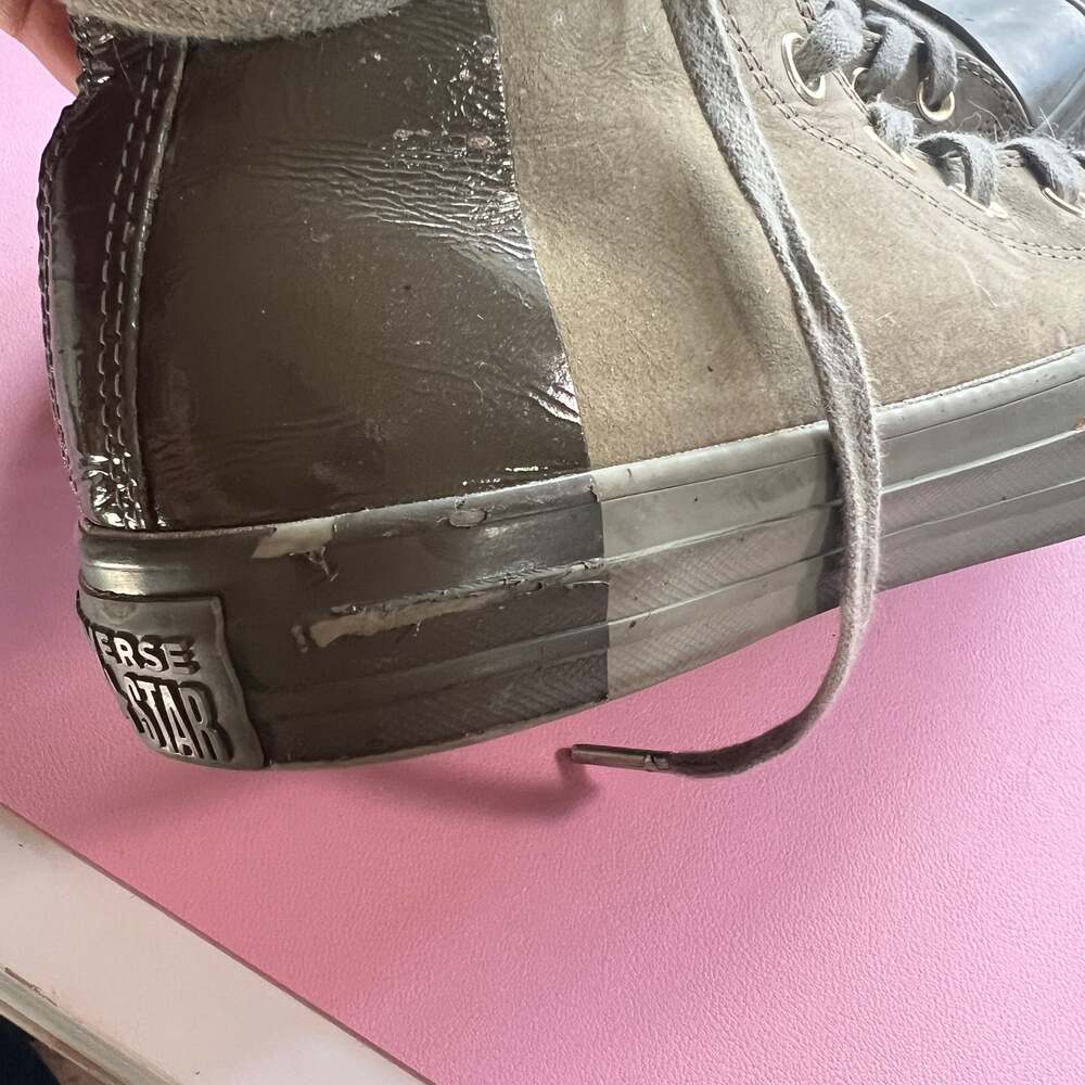 Converse All Star Chuck Taylor Hi Metallic Rubber Dark Stucco Green - Picture 2 of 5